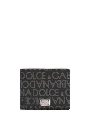 Dolce & Gabbana logo-jacquard bi-fold wallet - Black