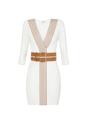 Elisabetta Franchi striped knit mini dress - White