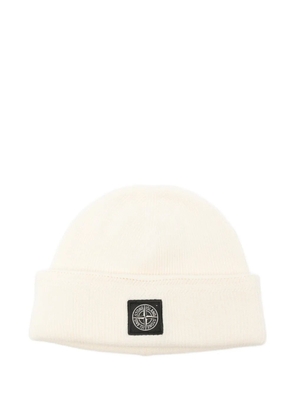 Stone Island Compass logo-patch beanie hat - Neutrals