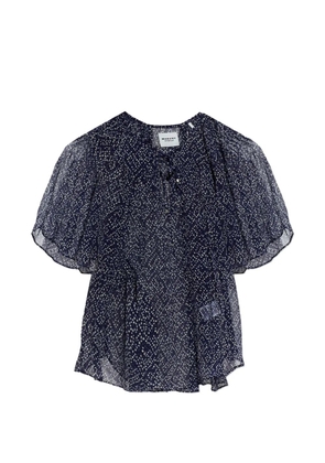 MARANT ÉTOILE Neslya ruffled printed top - Blue