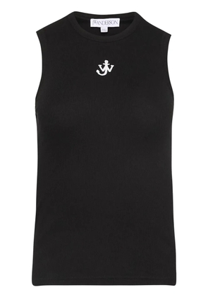 JW Anderson Anchor-embroidered top - Black