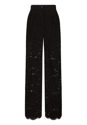 Dolce & Gabbana DNA floral lace trousers - Black