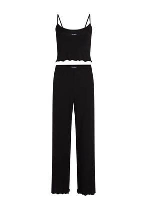 Karl Lagerfeld scalloped pyjama set - Black