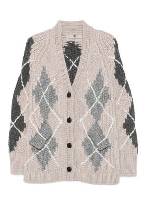 Ermanno Scervino argyle-pattern pocket cardigan - Neutrals