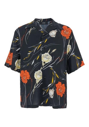 AMIRI rose-print camp-collar shirt - Black