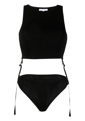 Patrizia Pepe ribbed-knit sleeveless bodysuit - Black