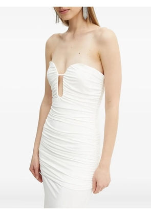 Bardot ruched maxi dress - White