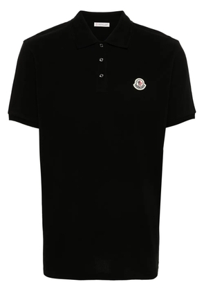 Moncler logo-appliqué piqué polo shirt - Black