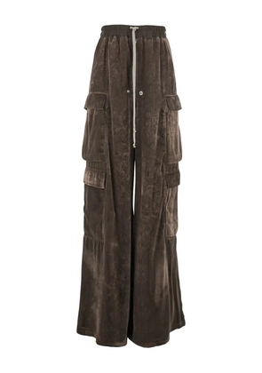 Rick Owens cargo-pocket velvet trousers - Brown