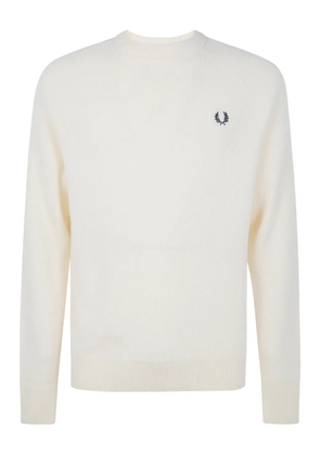 Fred Perry logo-embroidered crew-neck sweater - Neutrals