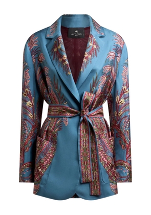 ETRO paisley-print silk jacket - Blue