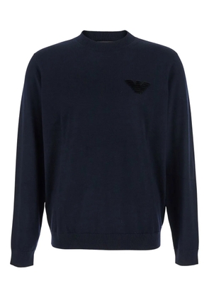 Emporio Armani logo-embellishment sweater - Blue