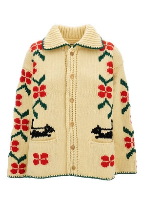 BODE patterned-intarsia cardigan - Neutrals