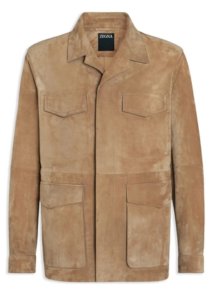 Zegna suede field jacket - Neutrals