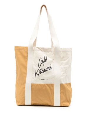 CAFÉ KITSUNÉ logo-print canvas tote bag - Neutrals