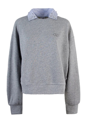 LIU JO embellished-collar sweatshirt - Grey