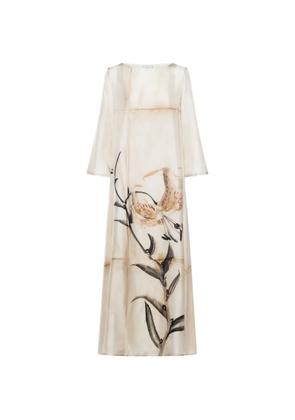Pierre-Louis Mascia Aloe floral a-line midi dress - Neutrals