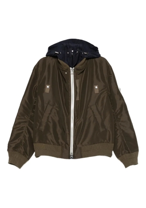 sacai hooded bomber jacket - Green