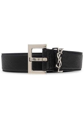 Saint Laurent logo-plaque belt - Black