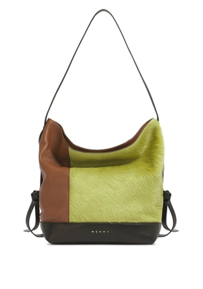 Marni colour-block shoulder bag - Brown