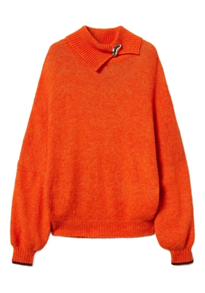 TWINSET turtleneck brooch-detail sweater - Orange