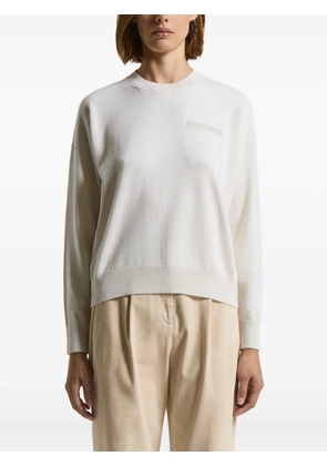 Peserico detailing long-sleeves sweater - White