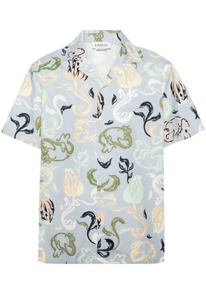 Lanvin abstract-print cotton shirt - Blue