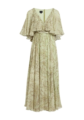 Giambattista Valli cape-detail floral-print dress - Green