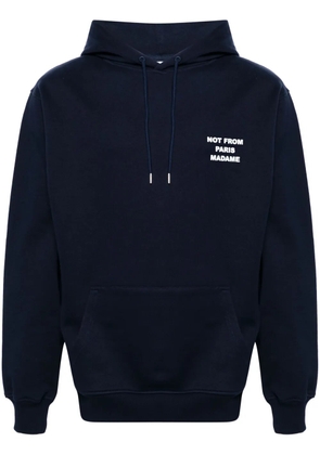 Drôle De Monsieur slogan-print cotton hoodie - Blue