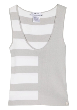 CHANEL Pre-Owned 2000s striped cotton tank top - Grey