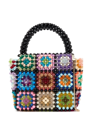 Bad at math beaded patchwork bag - Black