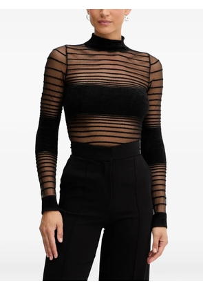 Retrofete Katrine striped mock-neck T-shirt - Black