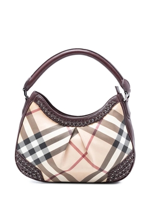 Burberry Pre-Owned 2000-2017 Supernova Check Coated Canvas Star Studded Hernville Hobo shoulder bag - Brown