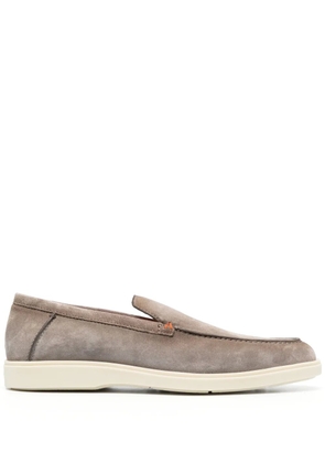 Santoni tonal-stitching leather loafers - Neutrals