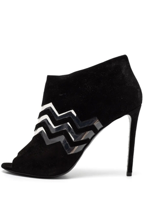Nicholas Kirkwood pre-owned 110mm suede chevron booties - Black