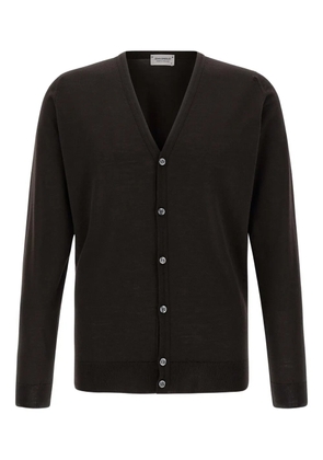 John Smedley button-cuffed merino wool cardigan - Brown