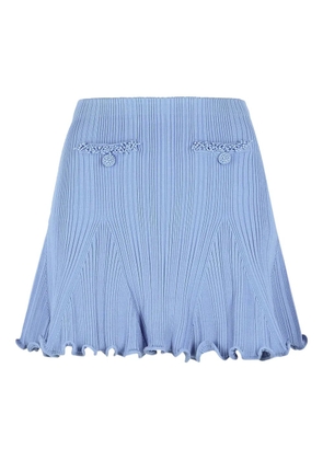 Self-Portrait flared-hem mini skirt - Blue