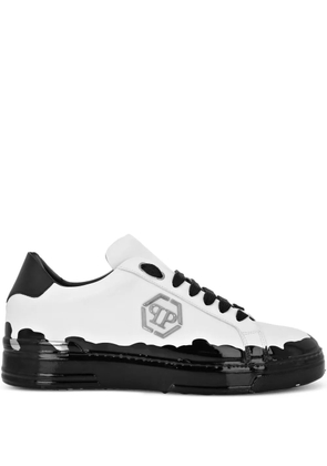 Philipp Plein paint-splatter low-top sneakers - Black