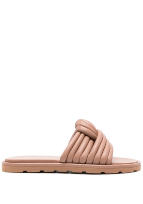 Gianvito Rossi Ottavia leather slides - Neutrals