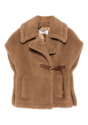 Max Mara New Abavo faux-fur cape jacket - Brown