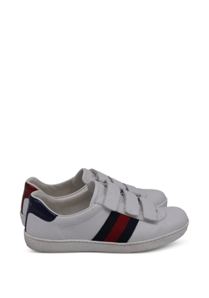 Gucci Pre-Owned strap leather sneakers - White