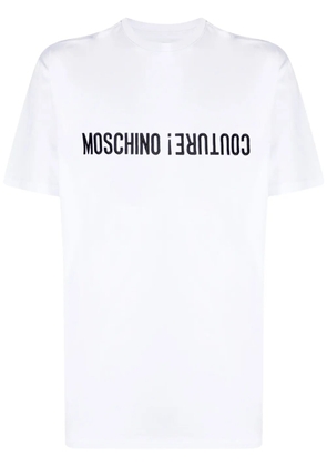 Moschino logo-embroidered cotton T-shirt - White