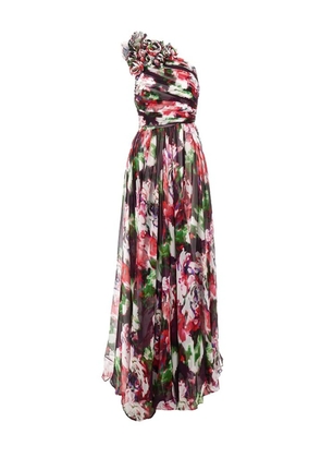 Costarellos floral-print one-shoulder maxi dress - Red
