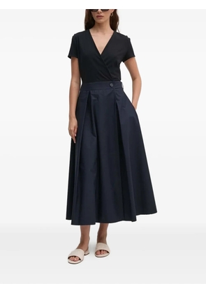 Sandro Ferrone pleated wrap midi day dress - Blue
