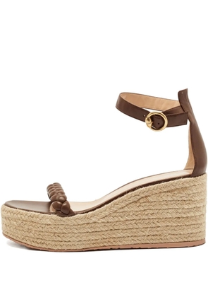 Gianvito Rossi 90mm leather platform sandals - Brown