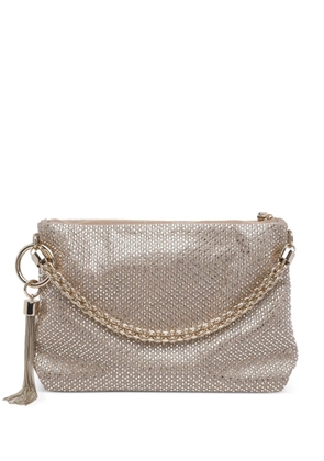 Jimmy Choo Callie chain crystal-embellishment clutch - Gold