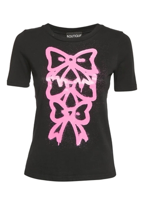 Boutique Moschino bow-print cotton T-shirt - Black