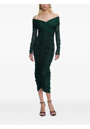 Self-Portrait draped midi dress - Green