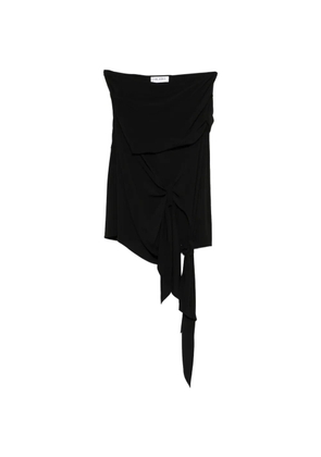 The Attico knotted draped midi skirt - Black