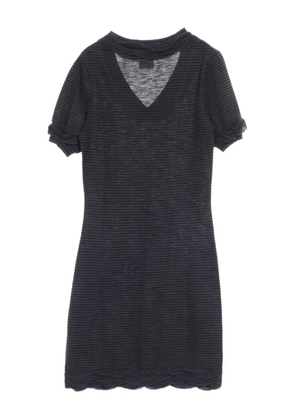 CHANEL Pre-Owned 1986-1988 V-neck ribbed dress - Black